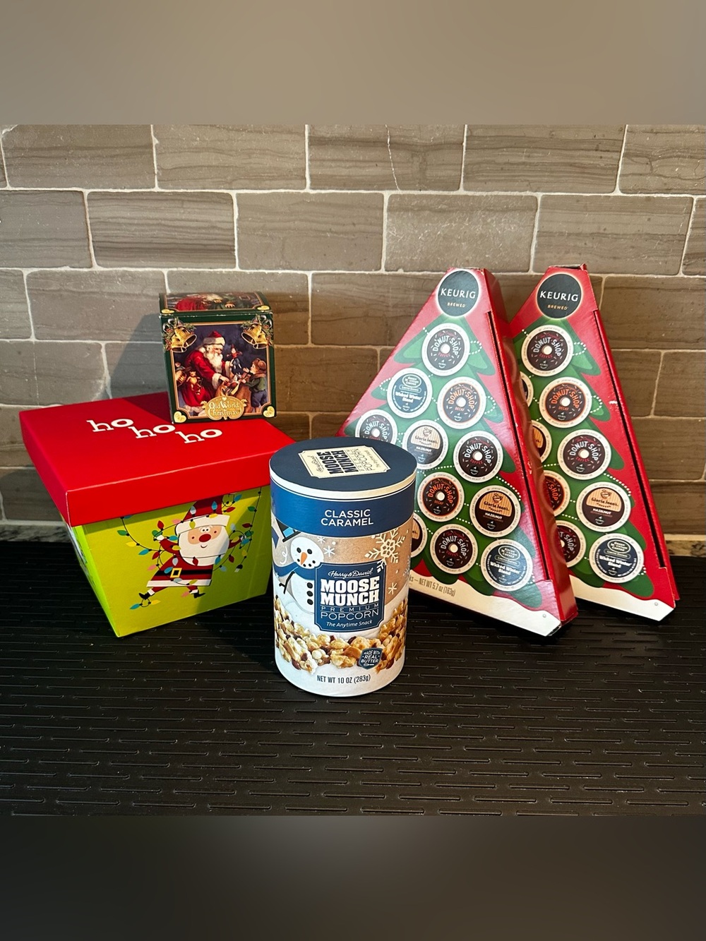 5 Empty Christmas Themed Boxes Moose Munch, Keurig, Santa, Old World Christmas